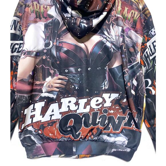 Harley Quinn's Revenge Zip Up Graphic Hoodie Men's Size 3XL Print Out Shop - Picture 5 of 8